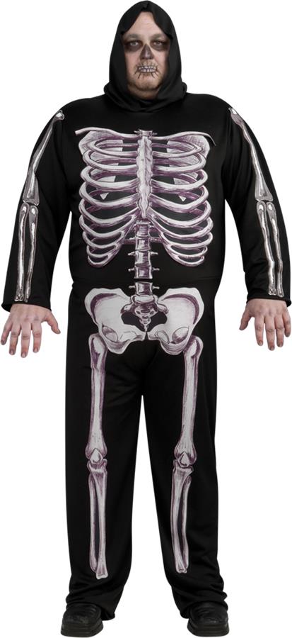 Skeleton Adult Plus Costume - FancyDressHire.com.au